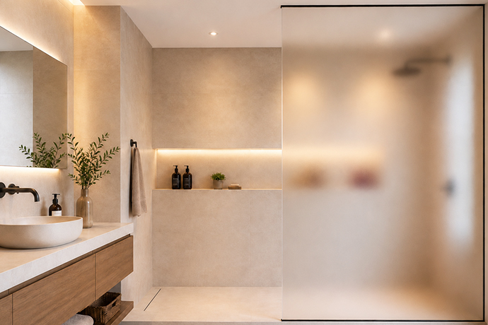 vidrio sin reflejo divisiones de baños