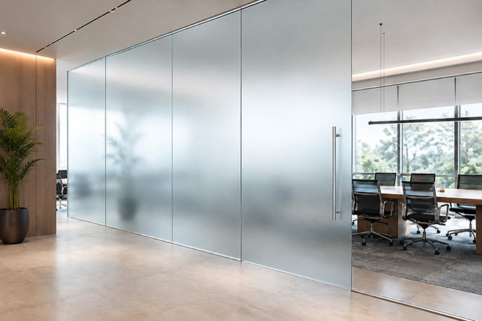vidrio satinado oficinas
